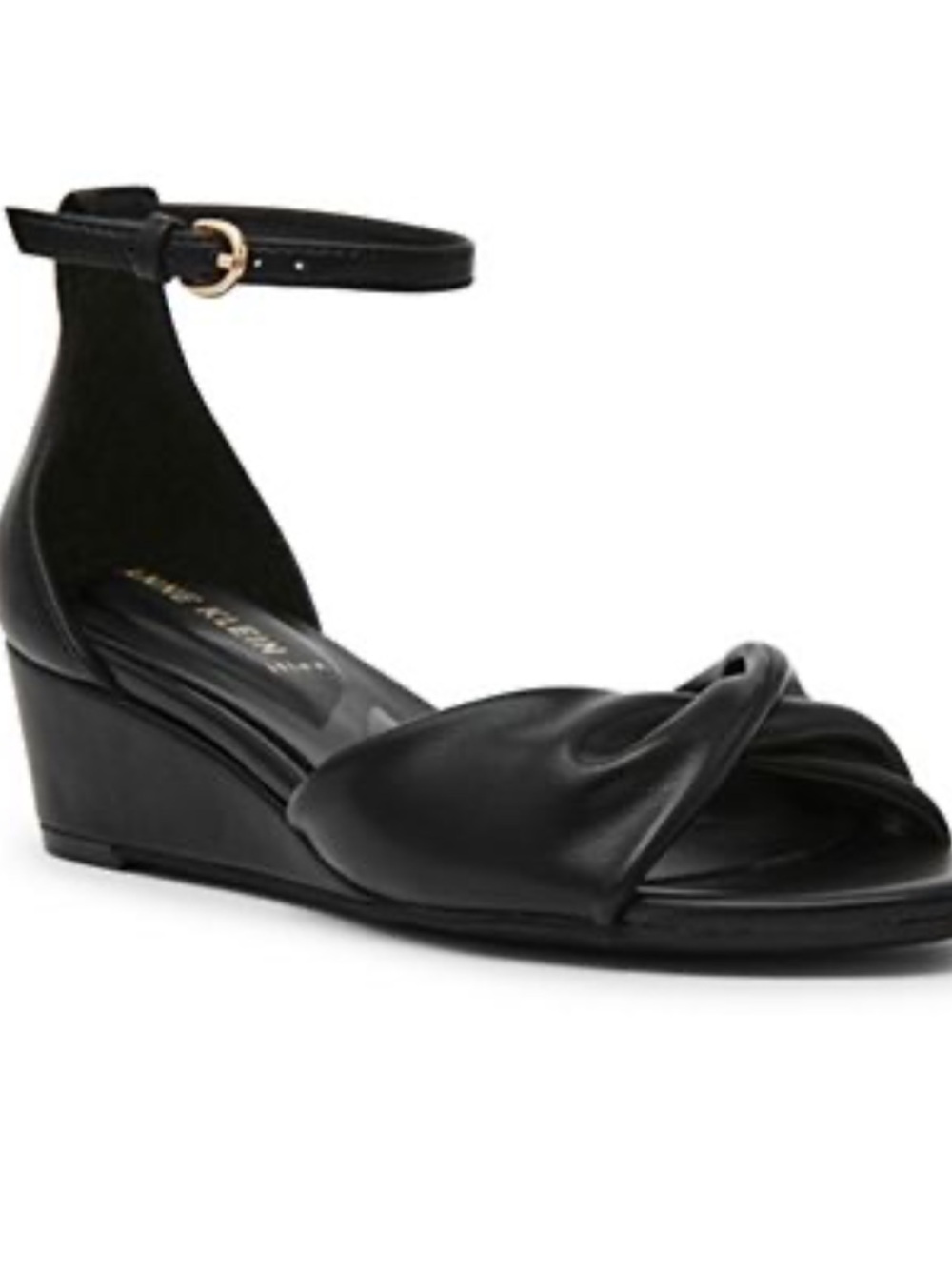 Lauren Ralph Lauren Leather Wedge Sandals with a Knotted Strap Design, Size 7.5.